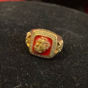 Gold and Red Marine Corps Ring Milton